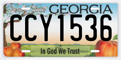 GA license plate CCY1536
