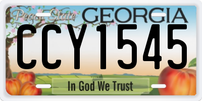 GA license plate CCY1545