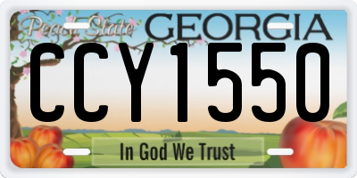 GA license plate CCY1550