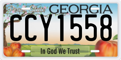 GA license plate CCY1558