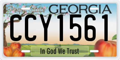 GA license plate CCY1561
