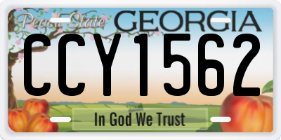 GA license plate CCY1562