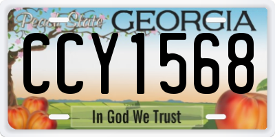 GA license plate CCY1568