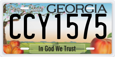 GA license plate CCY1575
