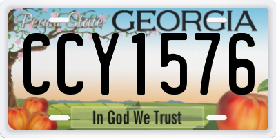 GA license plate CCY1576