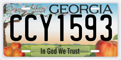 GA license plate CCY1593