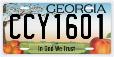 GA license plate CCY1601