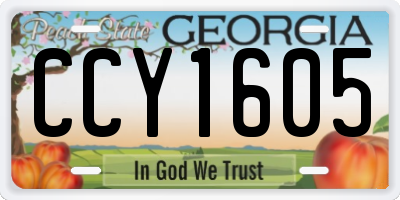 GA license plate CCY1605