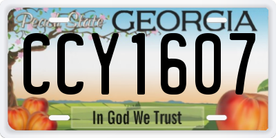GA license plate CCY1607