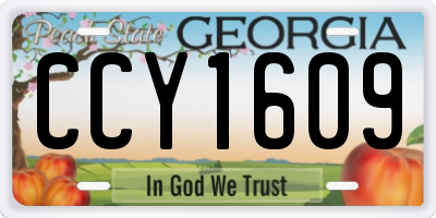 GA license plate CCY1609