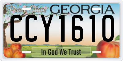 GA license plate CCY1610