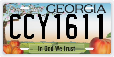 GA license plate CCY1611