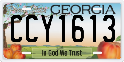 GA license plate CCY1613