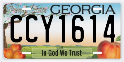 GA license plate CCY1614