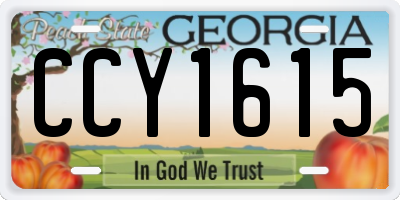 GA license plate CCY1615