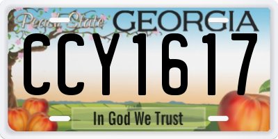GA license plate CCY1617