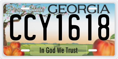 GA license plate CCY1618