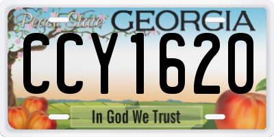 GA license plate CCY1620
