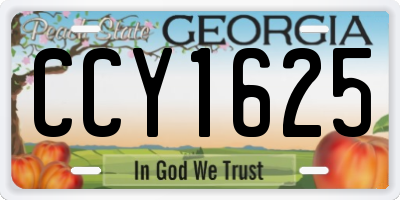 GA license plate CCY1625