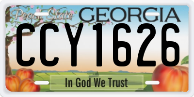 GA license plate CCY1626