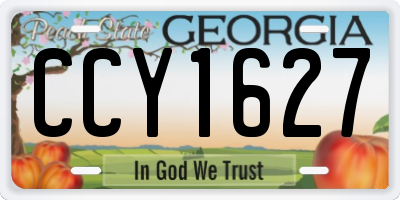 GA license plate CCY1627