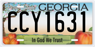 GA license plate CCY1631