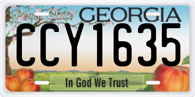 GA license plate CCY1635