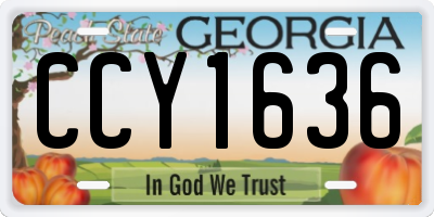 GA license plate CCY1636