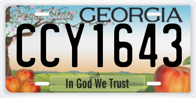 GA license plate CCY1643