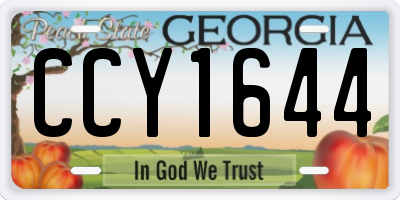 GA license plate CCY1644