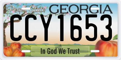 GA license plate CCY1653
