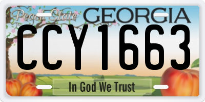 GA license plate CCY1663