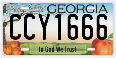 GA license plate CCY1666