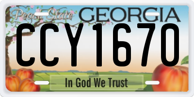 GA license plate CCY1670