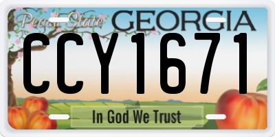 GA license plate CCY1671