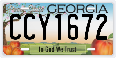 GA license plate CCY1672