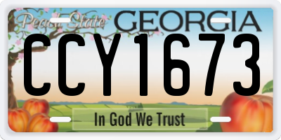 GA license plate CCY1673