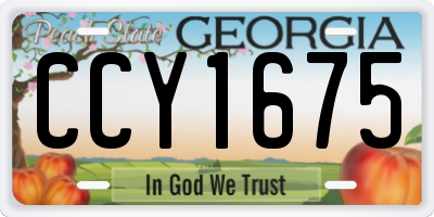 GA license plate CCY1675