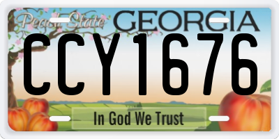 GA license plate CCY1676