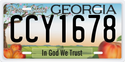 GA license plate CCY1678