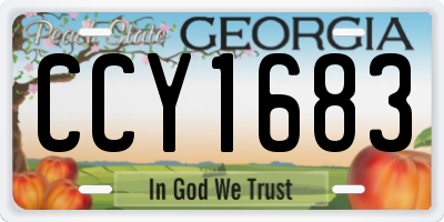 GA license plate CCY1683