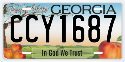 GA license plate CCY1687