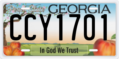 GA license plate CCY1701