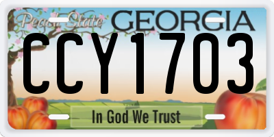 GA license plate CCY1703