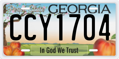 GA license plate CCY1704