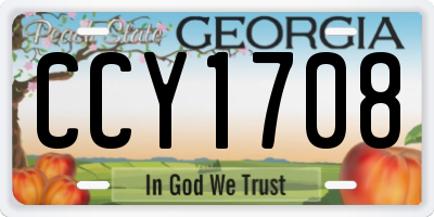 GA license plate CCY1708