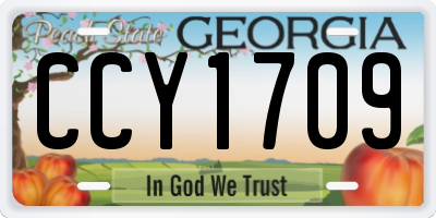 GA license plate CCY1709