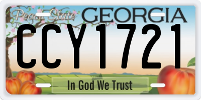 GA license plate CCY1721