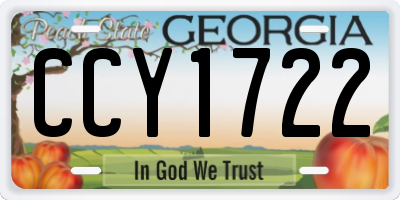 GA license plate CCY1722