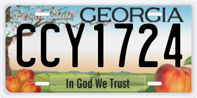 GA license plate CCY1724